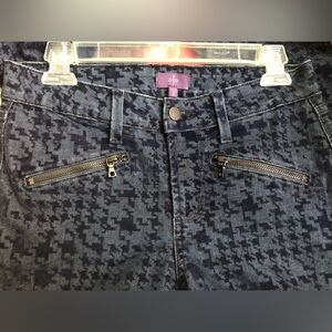 NYDJ Mid Rise Super Skinny Stretch Houndstooth Print Jeans Size 2